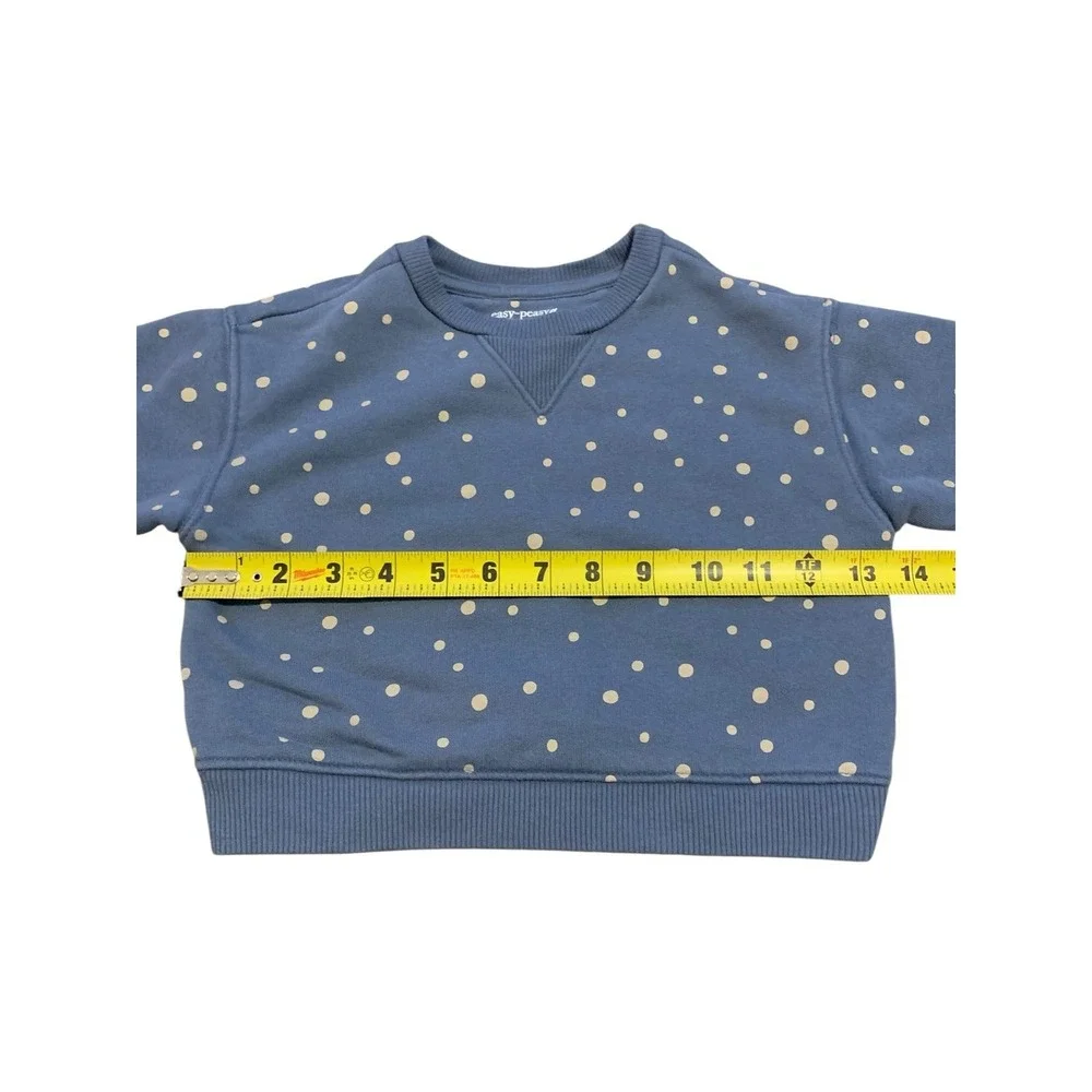 Easy-Peasy Sweatshirt Jogger Set Kids 24M Blue Polka Dot Organic Cotton Earthy
